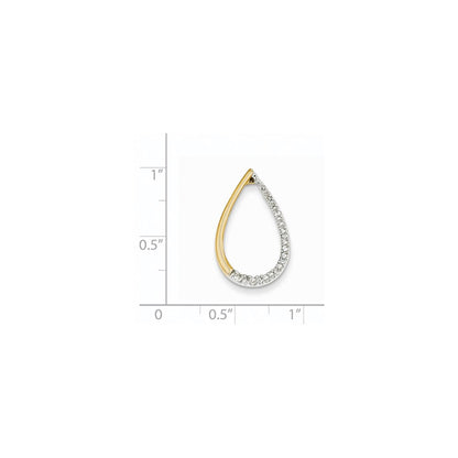 14K Gelbgold Tropfen-Anhänger mit echtem Diamant