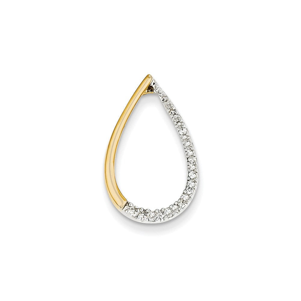 14K Gelbgold Tropfen-Anhänger mit echtem Diamant