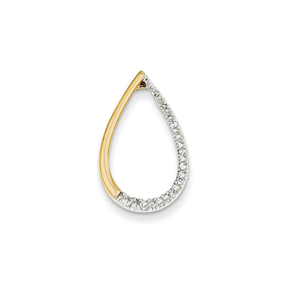 14K Gelbgold Tropfen-Anhänger mit echtem Diamant