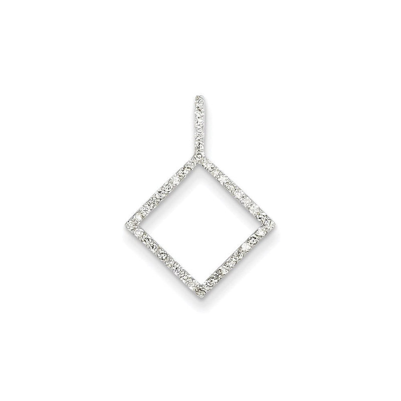 14K Weißgold Diamant-Anhänger mit Schiebeverschluss