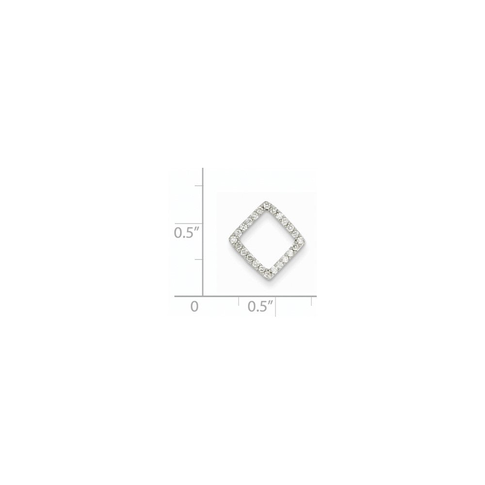 14K Weißgold Echt Diamant Kette Anhänger