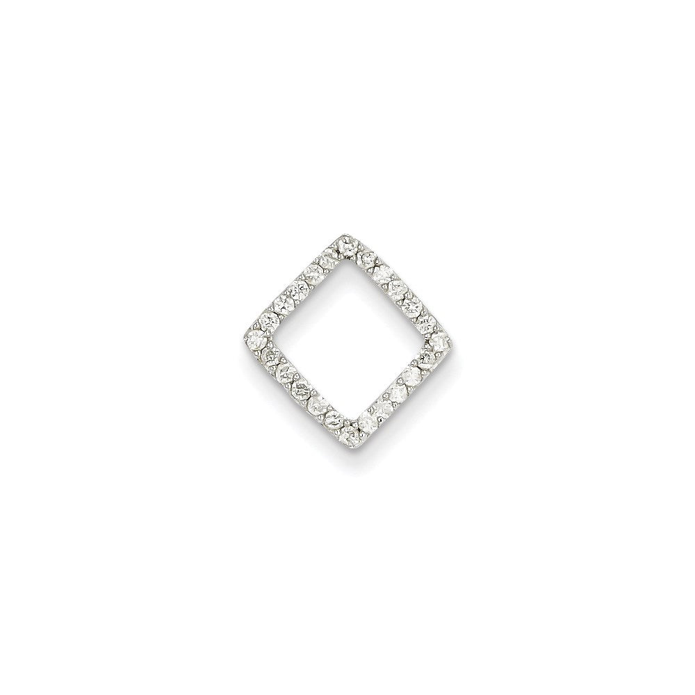 14K Weißgold Echt Diamant Kette Anhänger