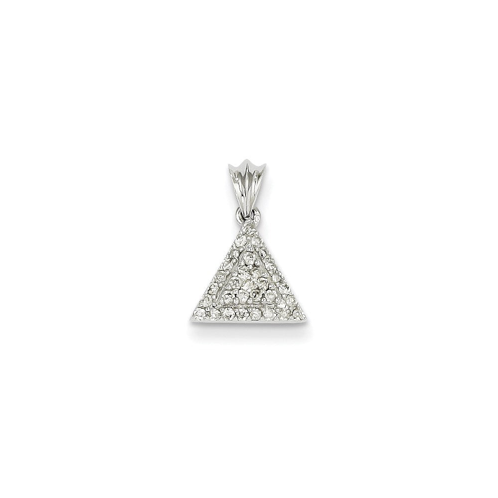 14K Weißgold Anhänger mit echten Diamanten