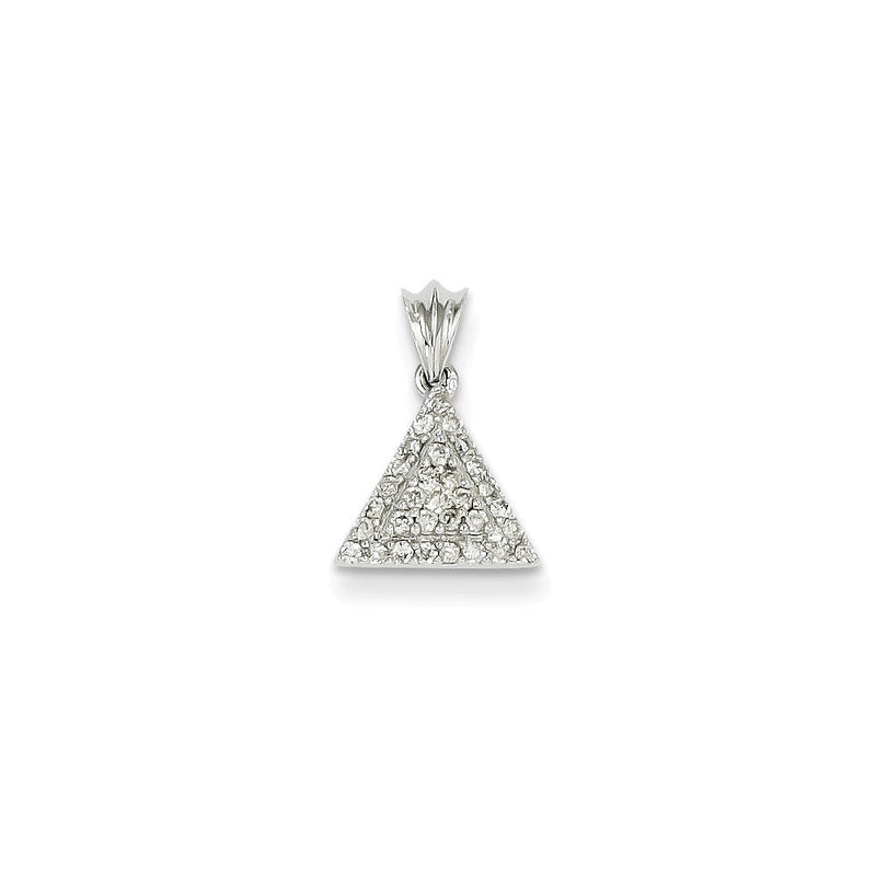 14K Weißgold Anhänger mit echten Diamanten