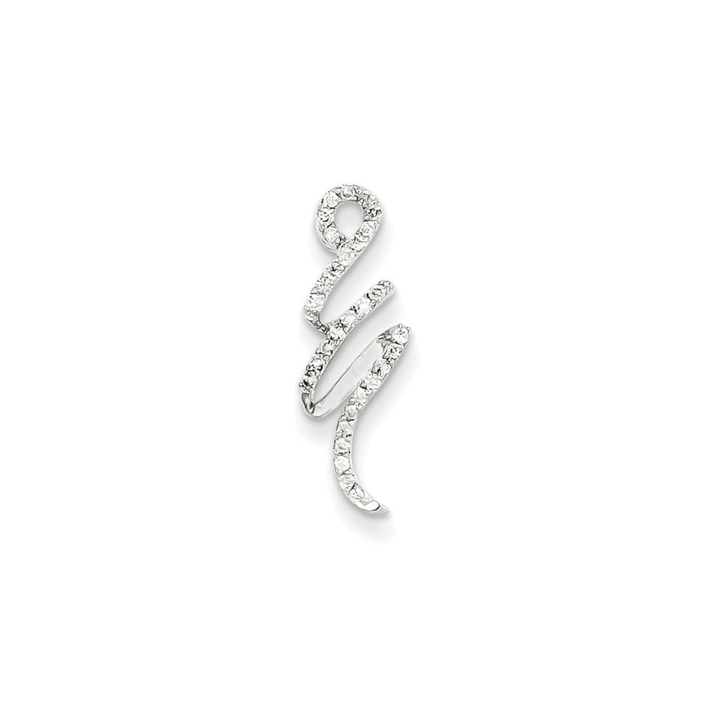 14K Weißgold Fantasie Echt Diamant Kette Anhänger