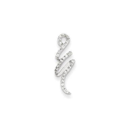 14K Weißgold Fantasie Echt Diamant Kette Anhänger
