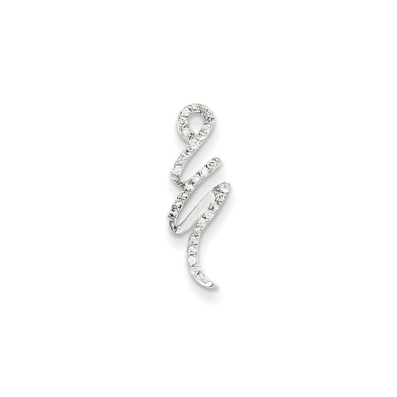 14K Weißgold Fantasie Echt Diamant Kette Anhänger