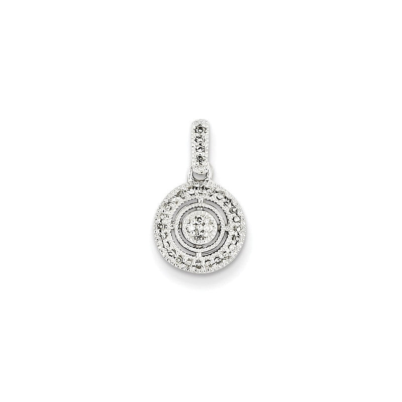 14K Weißgold Diamant-Kreis-Anhänger