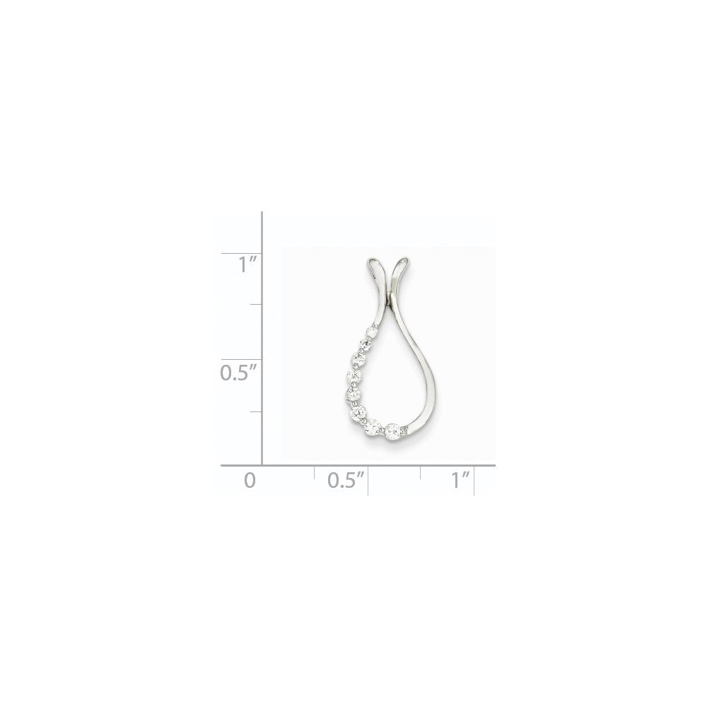 14K Weißgold Tropfen-Anhänger mit echten Diamanten
