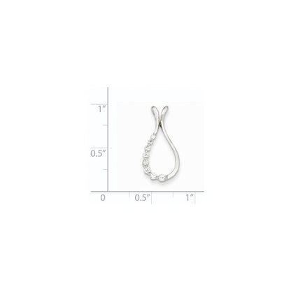 14K Weißgold Tropfen-Anhänger mit echten Diamanten
