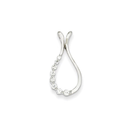 14K Weißgold Tropfen-Anhänger mit echten Diamanten