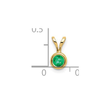 14K Gelbgold 4mm Smaragd Anhänger mit Zargenfassung