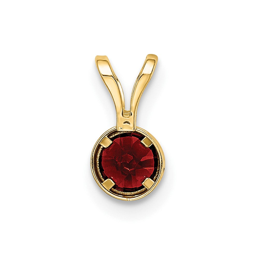 14K Gelbgold Anhänger mit Granat, 4 mm, Zargenfassung
