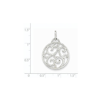 14K Weißgold Anhänger mit ausgefallenem echtem Diamant