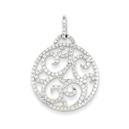 14K Weißgold Anhänger mit ausgefallenem echtem Diamant