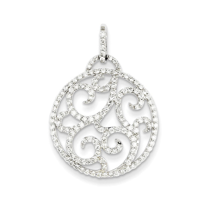 14K Weißgold Anhänger mit ausgefallenem echtem Diamant
