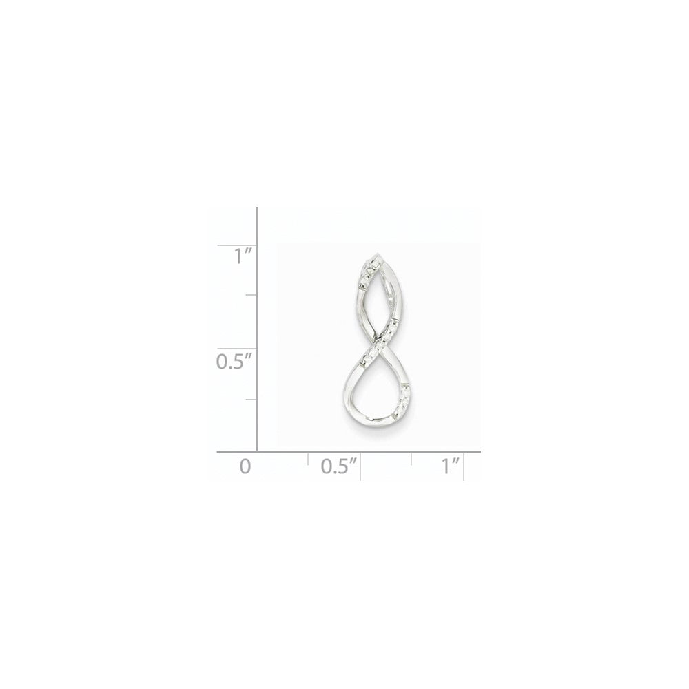 14K Weißgold Anhänger mit echtem Diamant