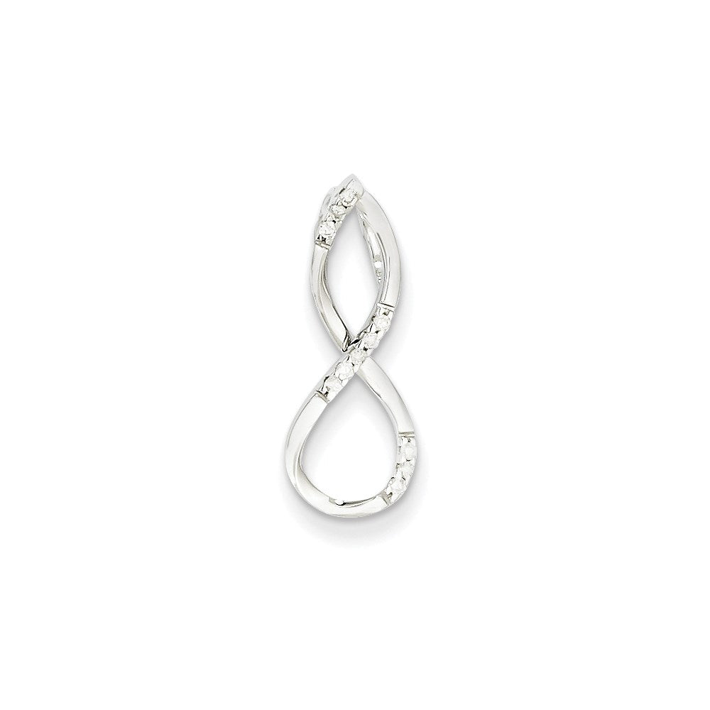 14K Weißgold Anhänger mit echtem Diamant