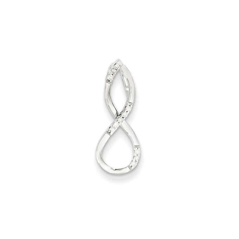 14K Weißgold Anhänger mit echtem Diamant