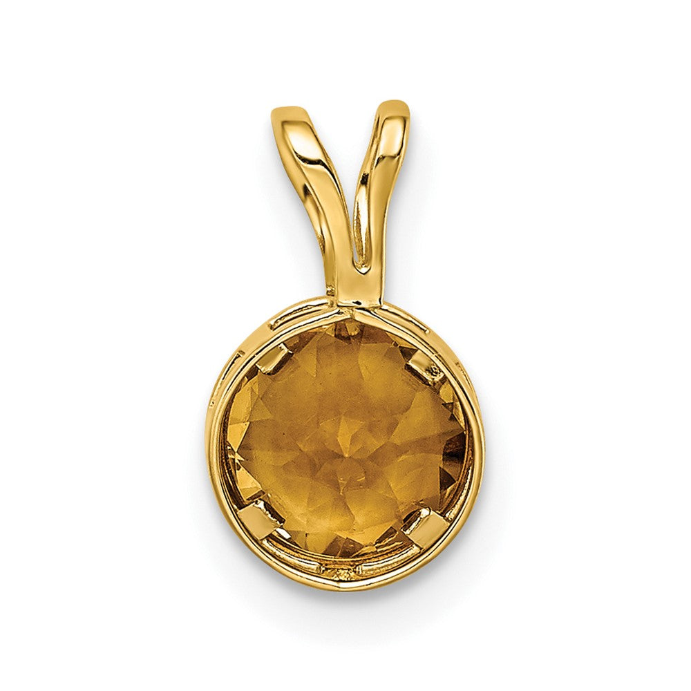 14K Gelbgold 6-mm-Citrin-Anhänger mit Zargenfassung