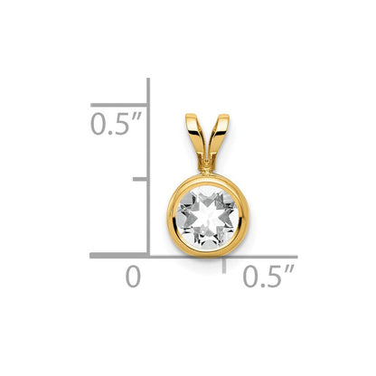 14K Gelbgold 14K 6mm Zirkonia Zargenfassung Anhänger