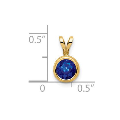 14K 6 mm Saphir-Anhänger mit Zargenfassung