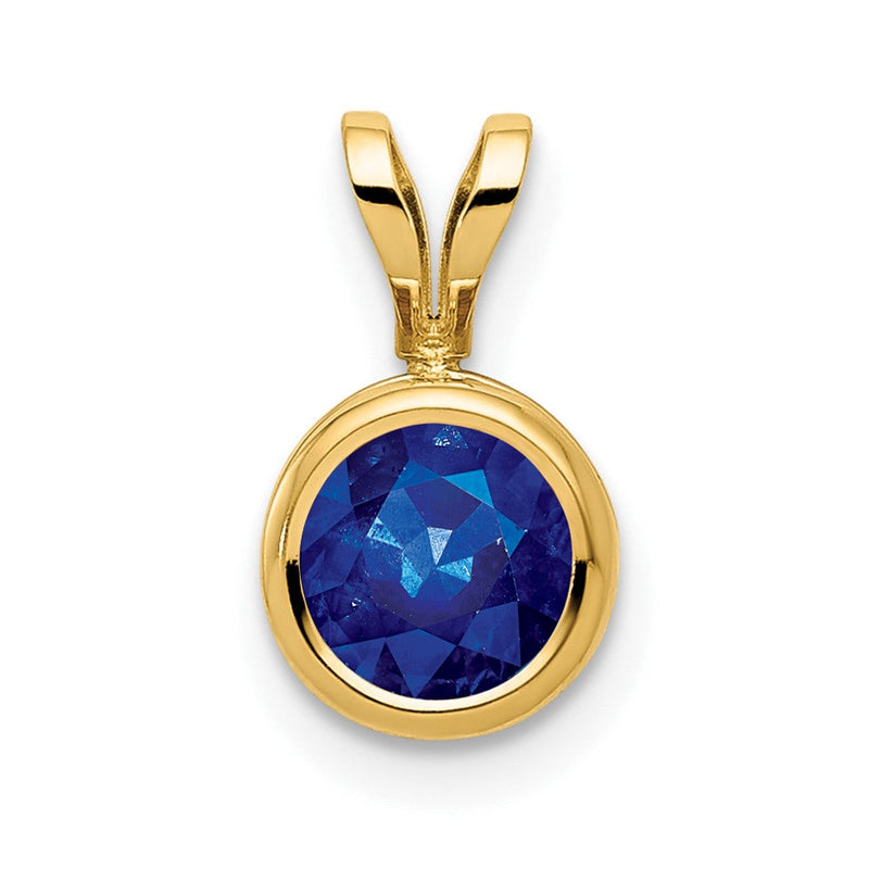 14K 6 mm Saphir-Anhänger mit Zargenfassung
