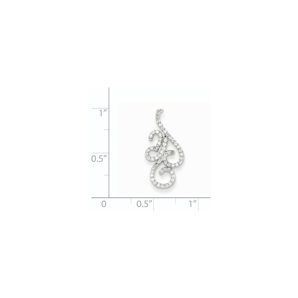 14K Weißgold Fantasie Echt Diamant Kette Anhänger