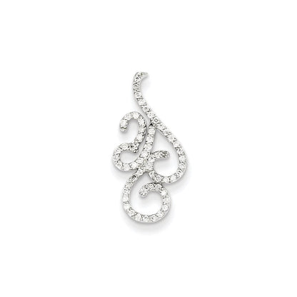 14K Weißgold Fantasie Echt Diamant Kette Anhänger