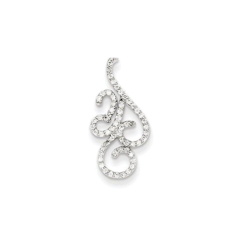 14K Weißgold Fantasie Echt Diamant Kette Anhänger