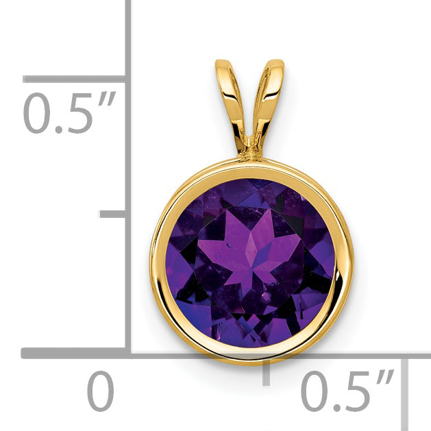 14K Gelbgold Anhänger mit Amethyst, 8 mm, Zargenfassung