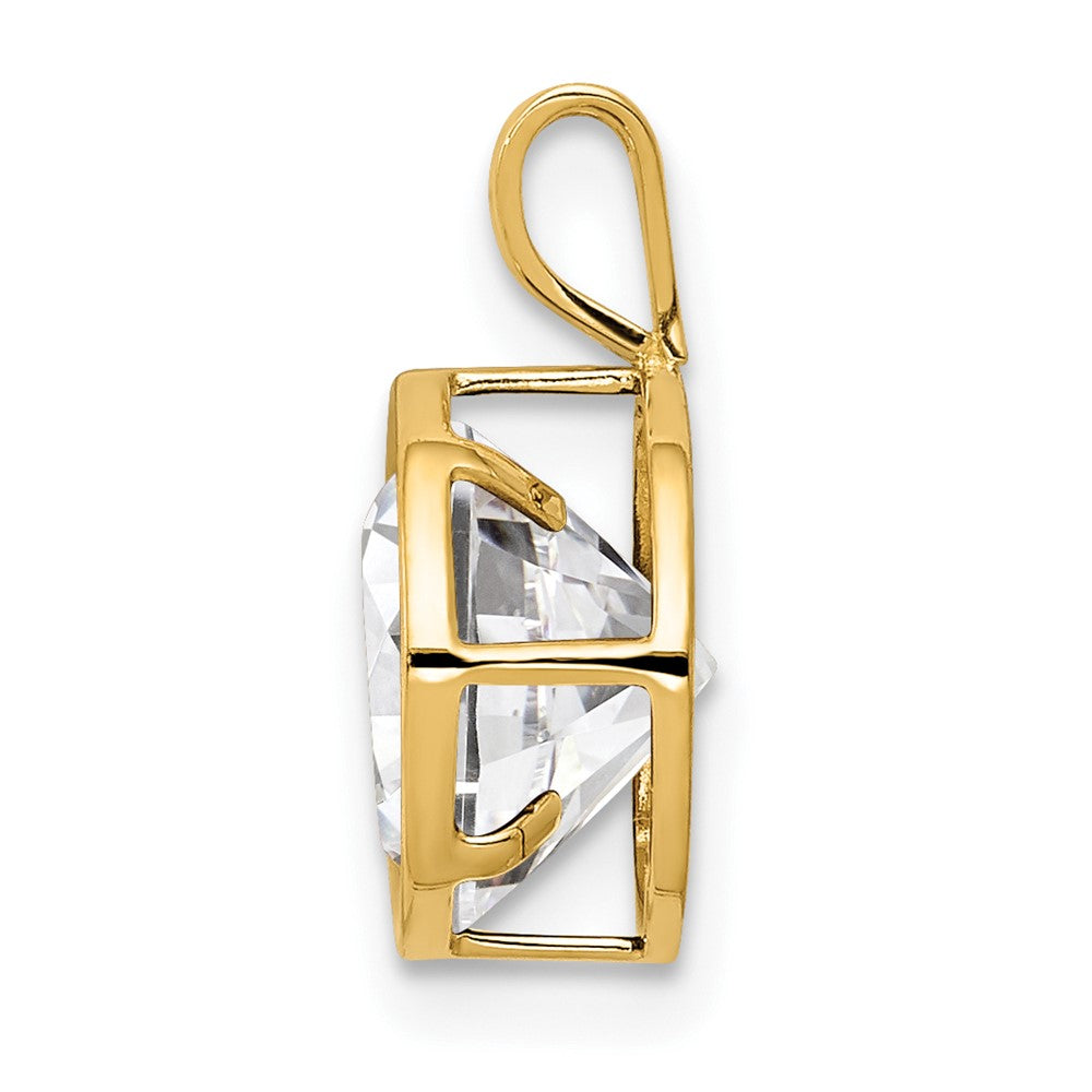 14K Gelbgold 14K 8mm Zirkonia Zargenfassung Anhänger