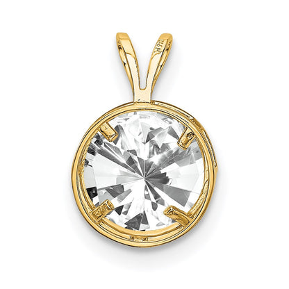 14K Gelbgold 14K 8mm Zirkonia Zargenfassung Anhänger