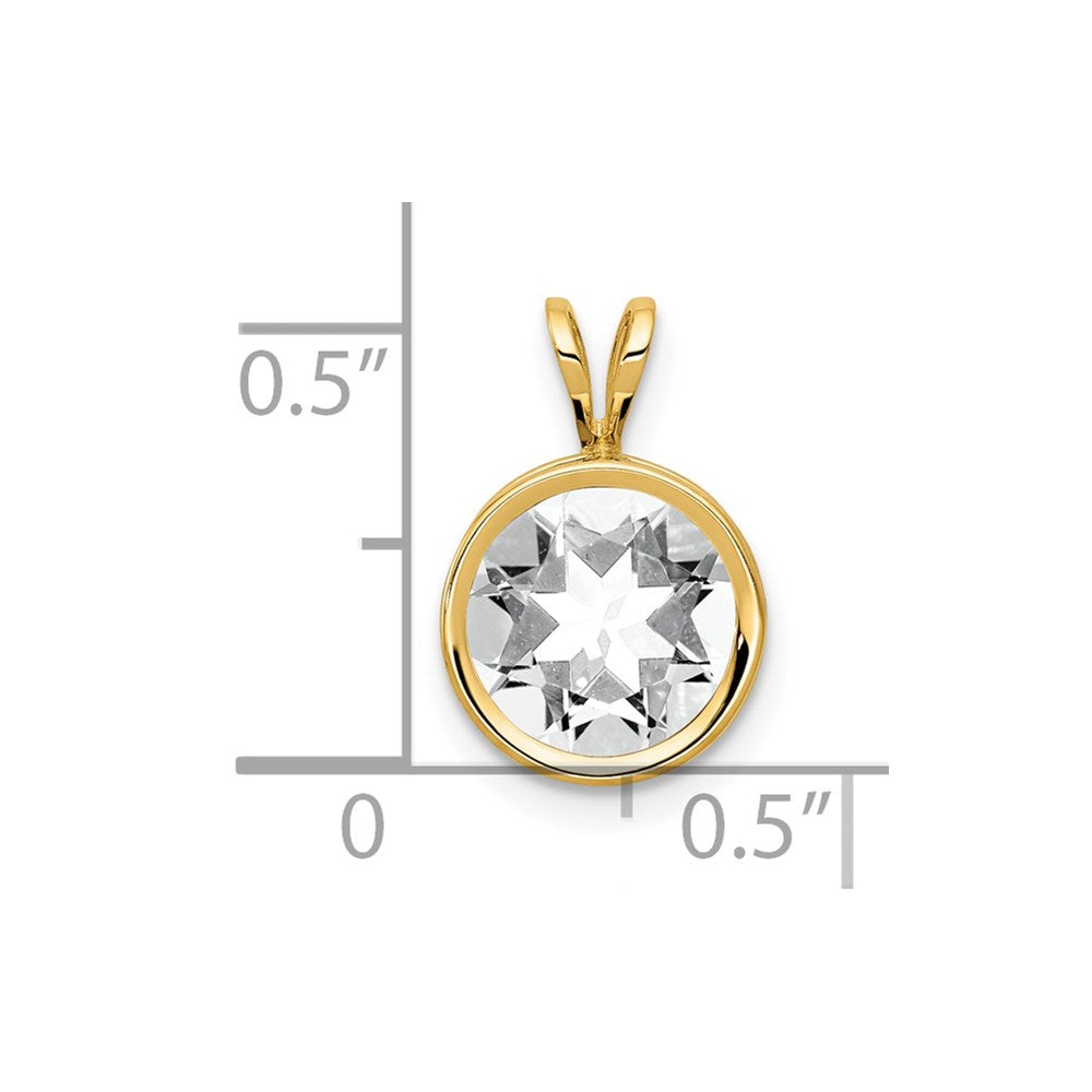 14K Gelbgold 14K 8mm Zirkonia Zargenfassung Anhänger