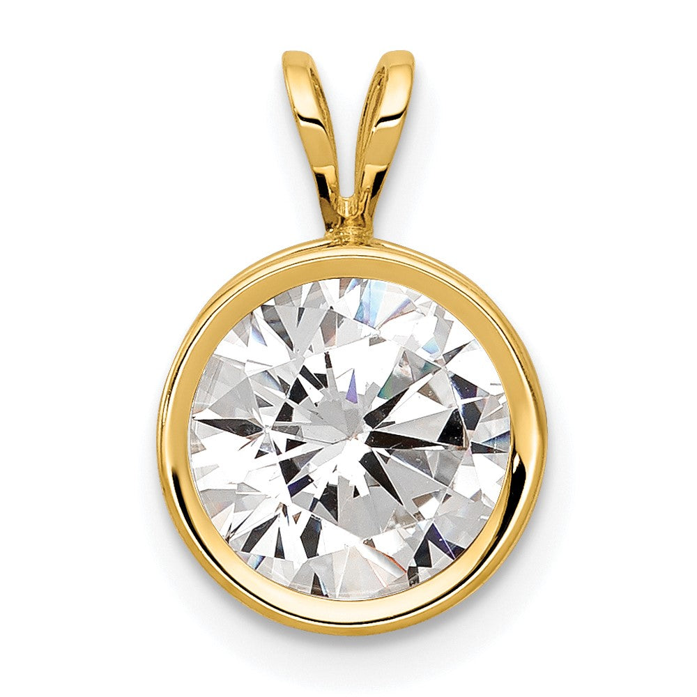 14K Gelbgold 14K 8mm Zirkonia Zargenfassung Anhänger