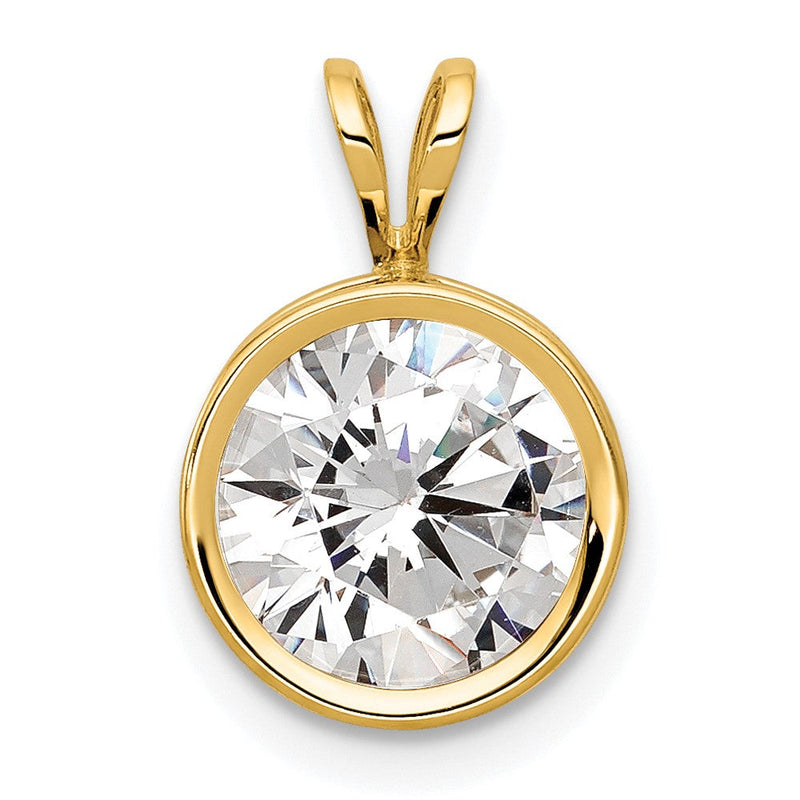 14K Gelbgold 14K 8mm Zirkonia Zargenfassung Anhänger