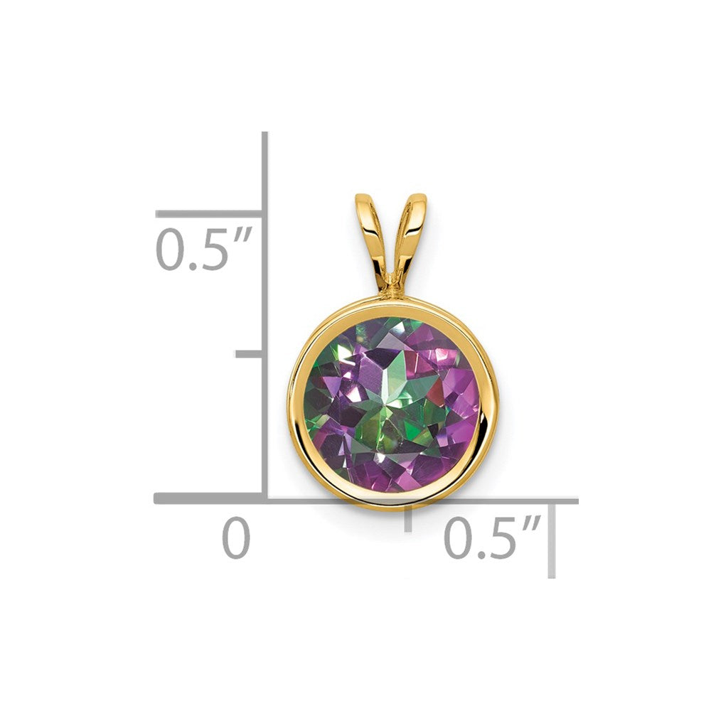 14K Gelbgold Anhänger mit Feuertopas, 8 mm, Zargenfassung