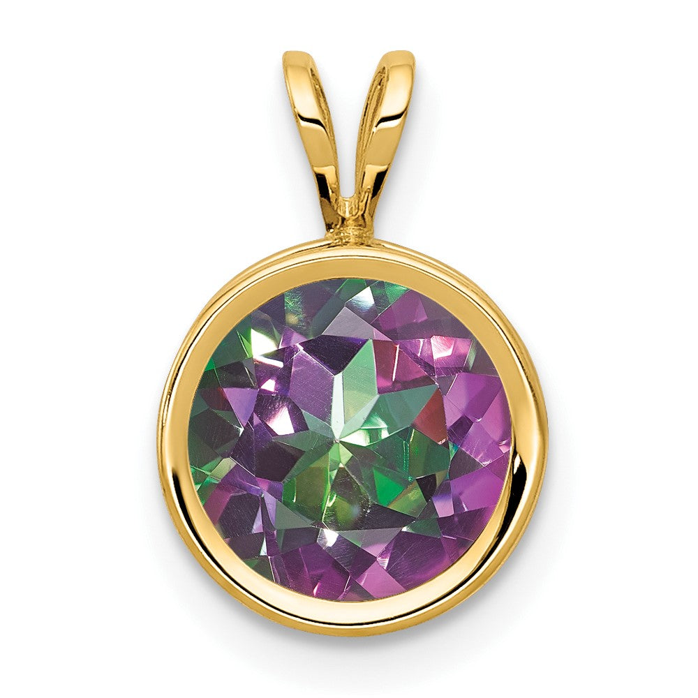 14K Gelbgold Anhänger mit Feuertopas, 8 mm, Zargenfassung