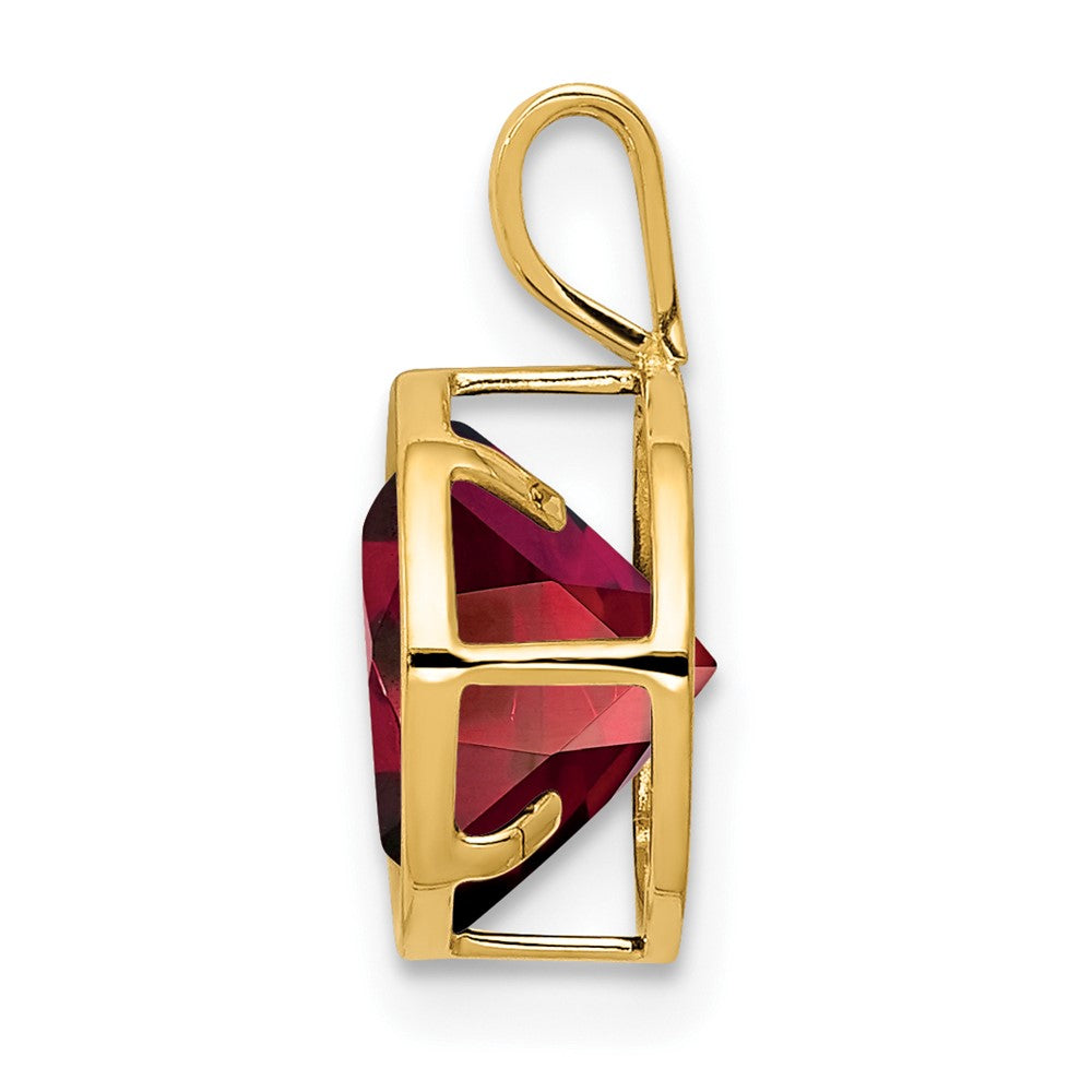14K Gelbgold Anhänger mit Granat, 8 mm, Zargenfassung