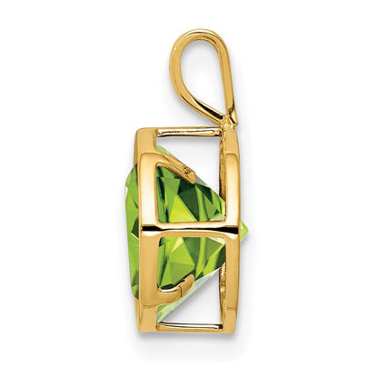 14K 8 mm Peridot Anhänger mit Lünette