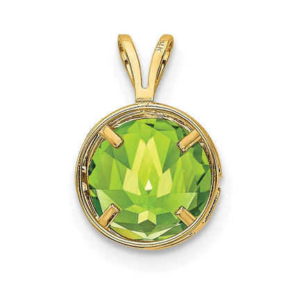 14K 8 mm Peridot Anhänger mit Lünette