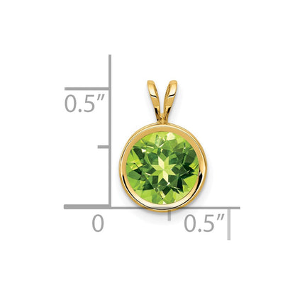 14K 8 mm Peridot Anhänger mit Lünette
