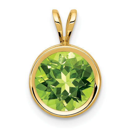 14K 8 mm Peridot Anhänger mit Lünette