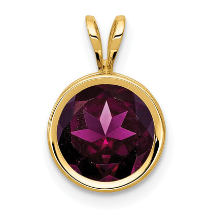 14K Gelbgold Anhänger mit 8-mm-Rhodolith-Granat, Zargenfassung