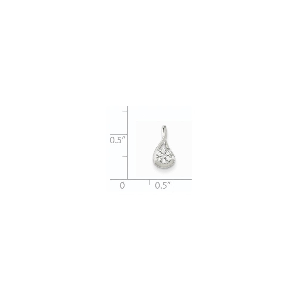14K Weißgold Anhänger mit echtem Diamant