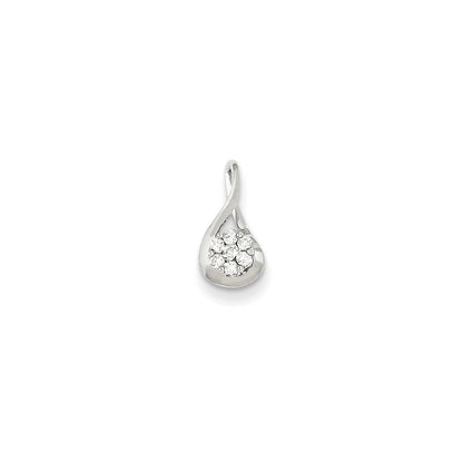 14K Weißgold Anhänger mit echtem Diamant