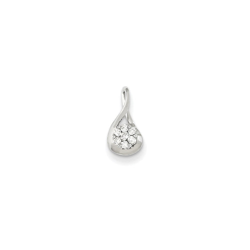 14K Weißgold Anhänger mit echtem Diamant