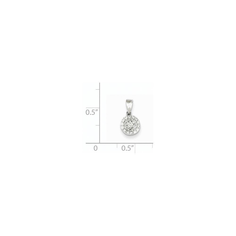 14K Weißgold Anhänger mit echtem Diamant