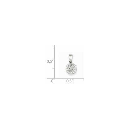 14K Weißgold Anhänger mit echtem Diamant