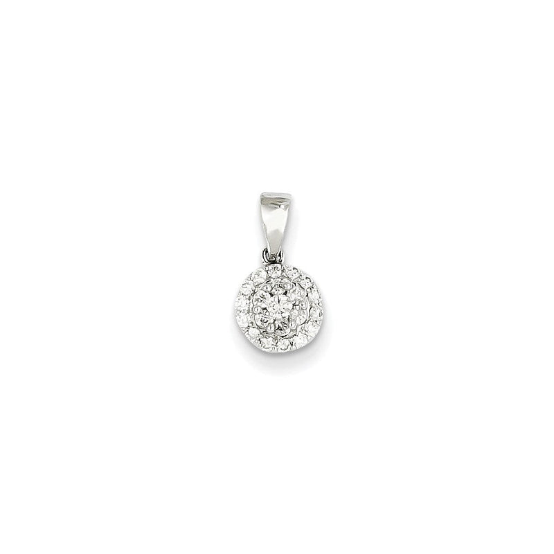 14K Weißgold Anhänger mit echtem Diamant